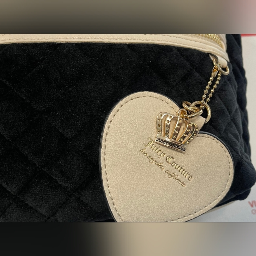Juicy Couture 💅✨ Black Royal Moment Velour Velvet Backpack Bag Handbag ( NWT ) - Picture 5 of 6